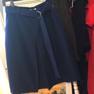 Navy Belted Skirt